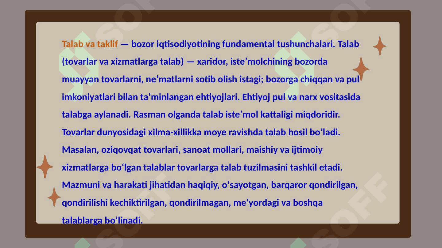 Talab va taklif 2