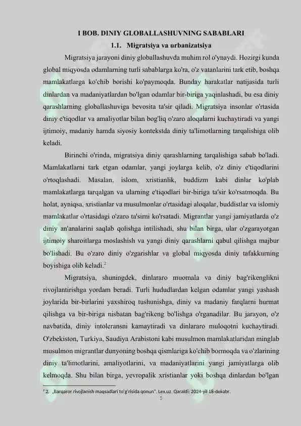Diniy Qarashlarning Globallashuvi 5