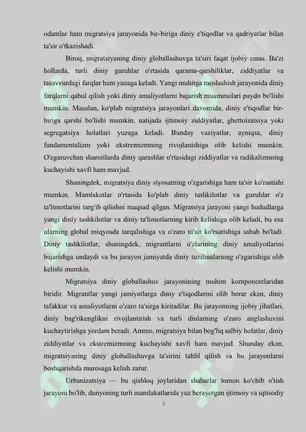 Diniy Qarashlarning Globallashuvi 6