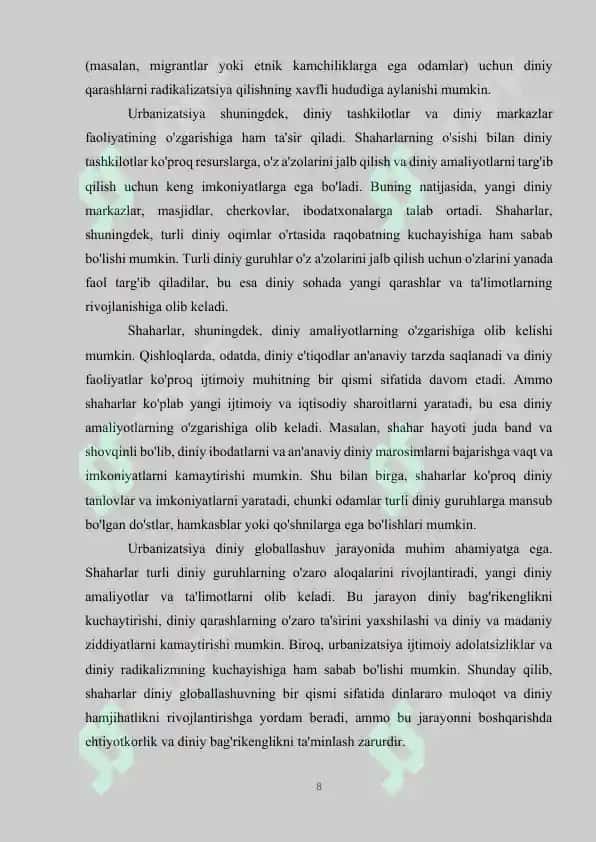 Diniy Qarashlarning Globallashuvi 8