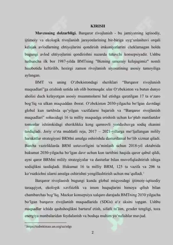 Barqaror rivojlanish 2