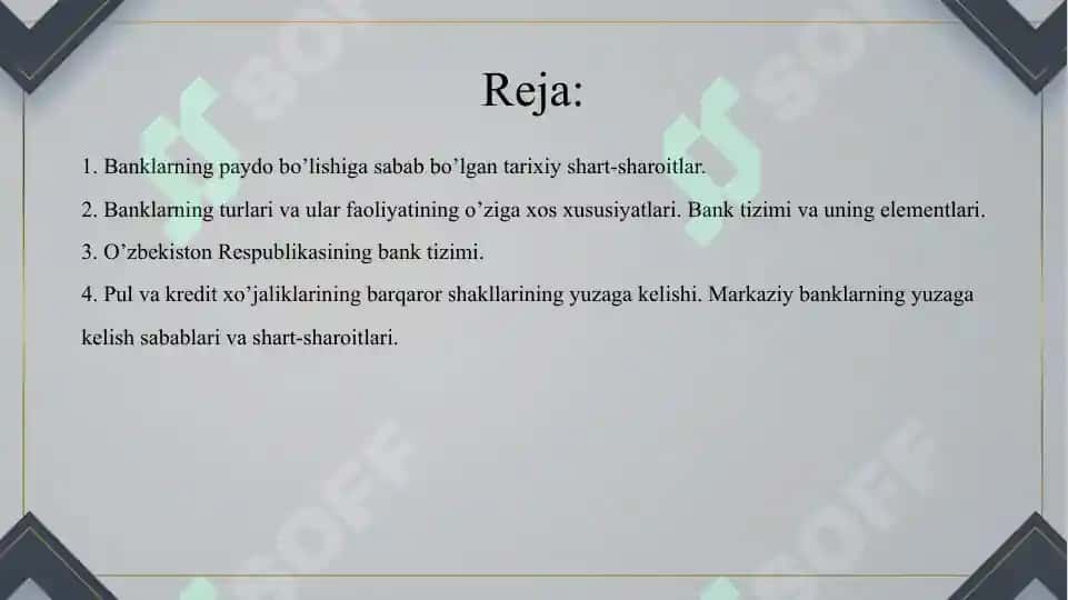 Banklarning kelib chiqishi va bank tizimi 2