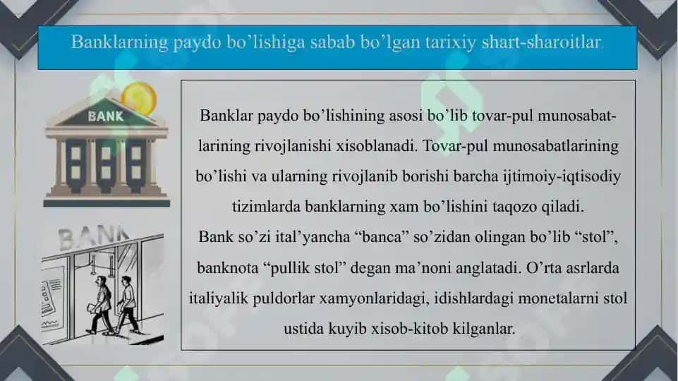 Banklarning kelib chiqishi va bank tizimi 3