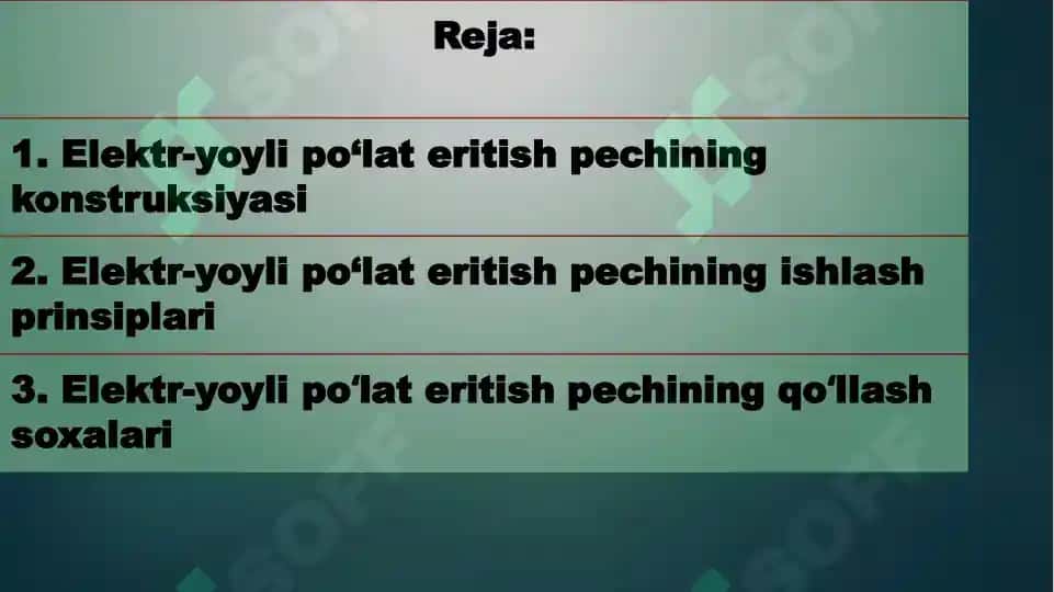 Elektryoyli po'lat eritish pechining tasnifi va ishlash prinsplari 2