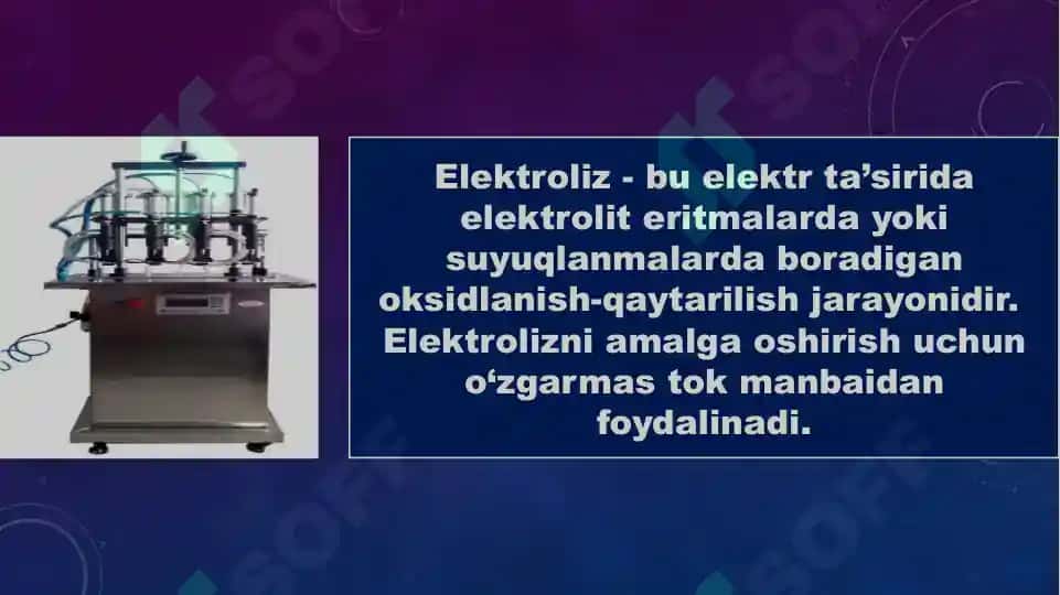 Elektrolizning ta'rifi va unda qo'llaniladigan asboblar 3