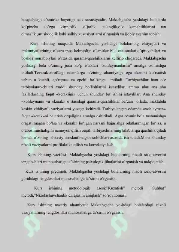 Rivojlanish psixologiyasi va pedagogik psixologiya 5
