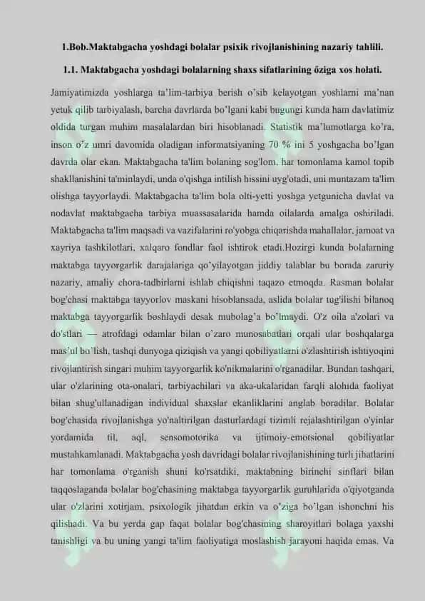 Rivojlanish psixologiyasi va pedagogik psixologiya 6