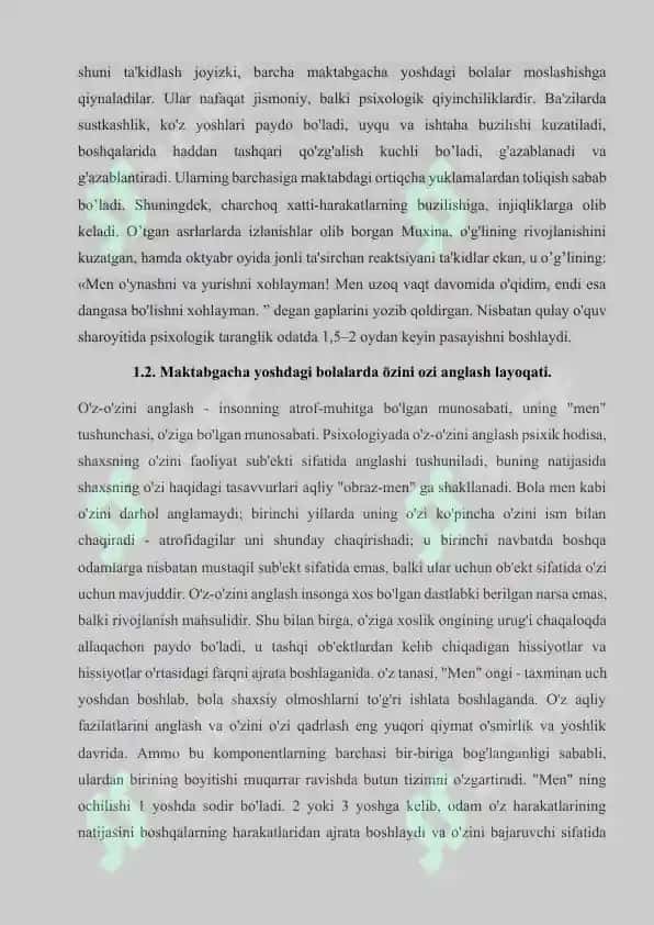Rivojlanish psixologiyasi va pedagogik psixologiya 8