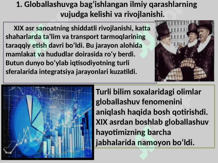 Jahon iqtisodiyotni globallashuvi konsepsiyalarining shakllanishi, rivojlanish bosqichlari va yo‘nalishlari 2