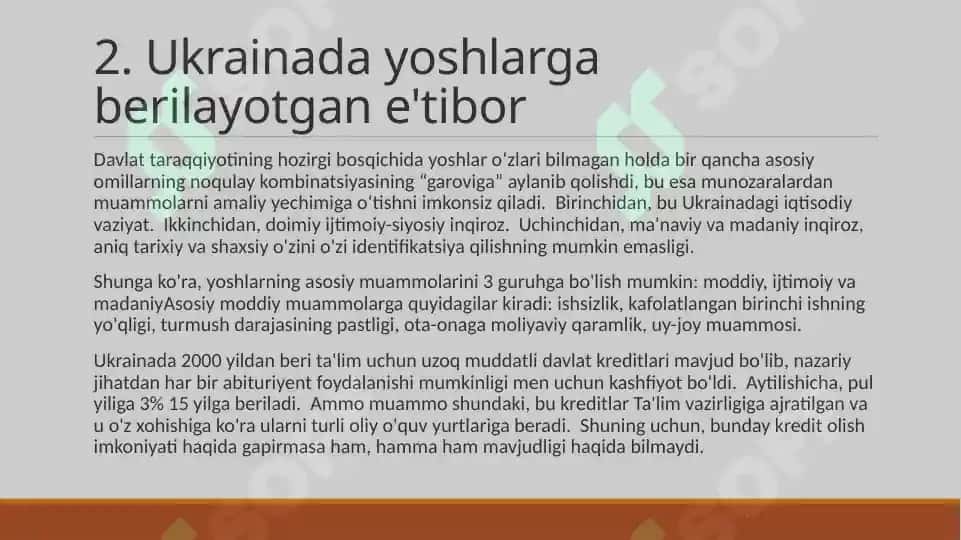 Ukrainada yoshlarga oid davlat siyosatining o'ziga xos xususiyatlari 7