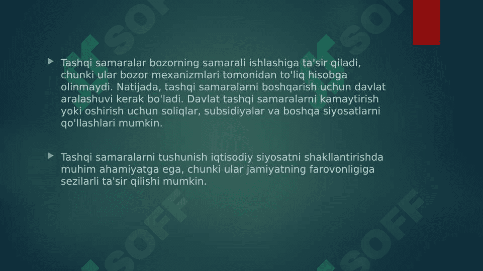 Tashqi samaralar ta’rifi va ularning klassifikatsiyasi 6