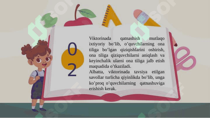 Ona tili oʻqish savodxonligi fanidan konkurs bellashuvlar va mashqlar 8