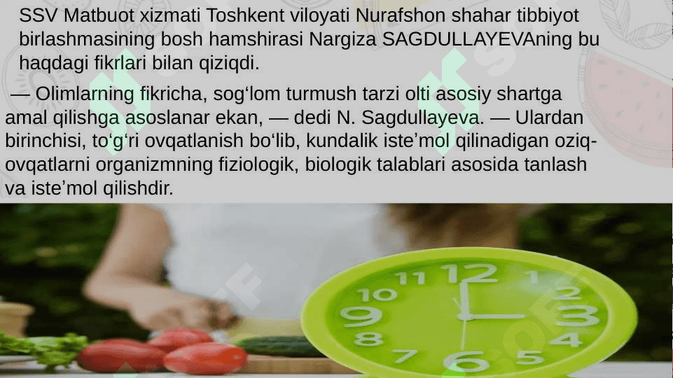 Sogʻlom turmush tamoyillari haqida 3