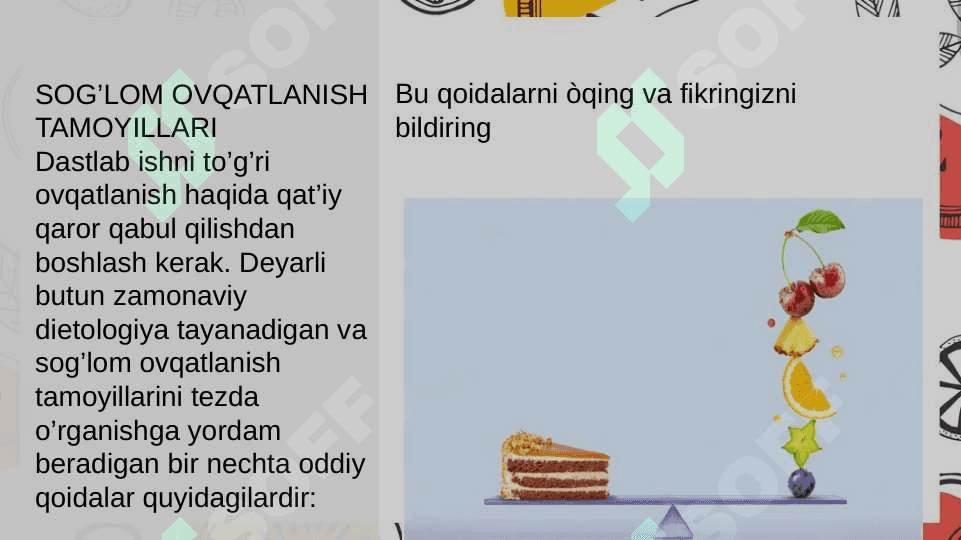 Sogʻlom turmush tamoyillari haqida 7