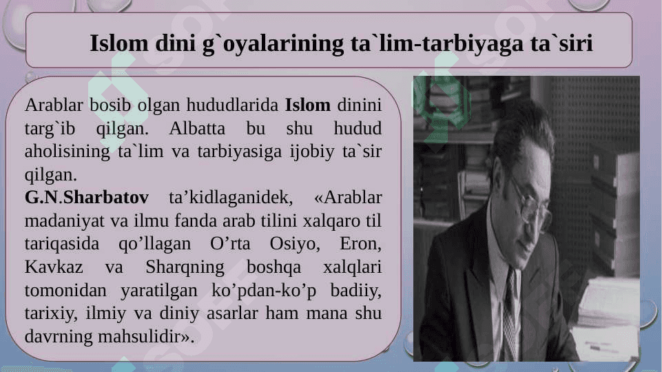 7_9 asrning birinchi yarmigacha Oʻrta Osiyoda maktablar 7