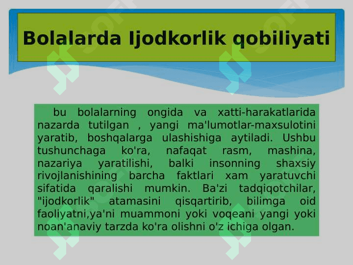 Sahnalashtirish faoliyati jarayonida bolalarda ijodkorlikni rivojlantirish 2