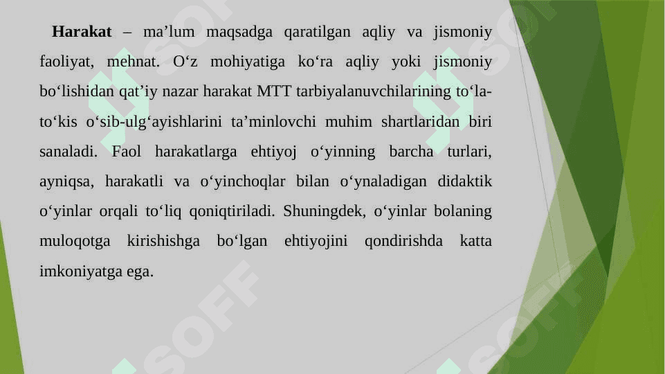 Oʻyinning bola faoliyati sifatidagi mohiyati va oʻziga xosligi 3