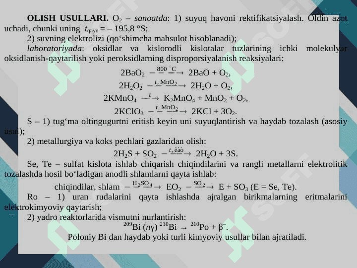 DAVRIY SISTEMANING 16-GURUH ELEMENTLARI 7