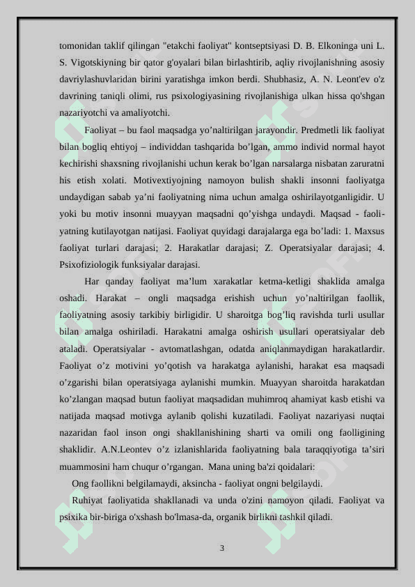A.N. LEONTEVNING KONSEPSIYASIDA EHTIYOJLAR VA MOTIVLAR 3