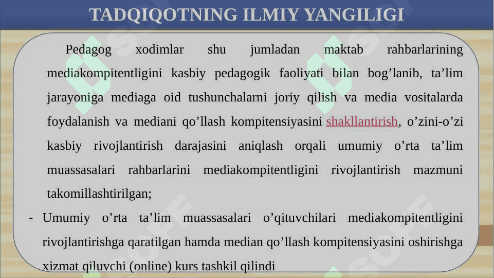 Umumiy o’rta ta’lim muassasalari rahbarlarining mediakompitentligini rivojlantirish 8