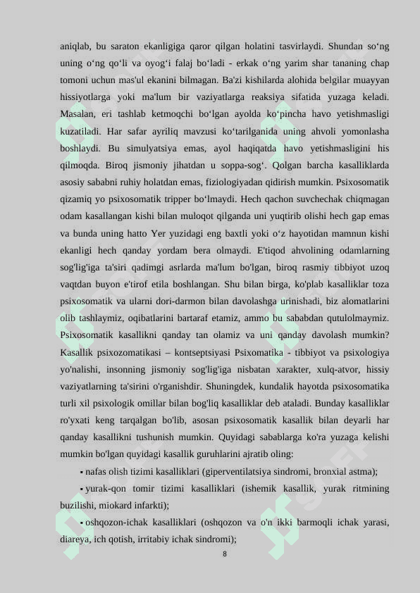 Psixosomatika tushunchasi psixolgik xizmat 8