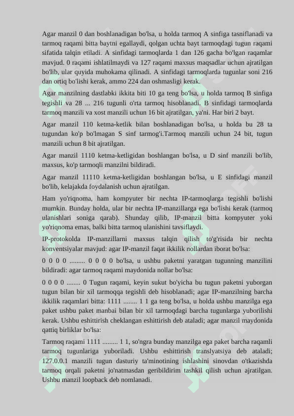 IP-ADRESLASHDA MASKALARDAN FOYDALANISH 2