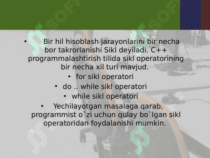 For sikl operatori 3