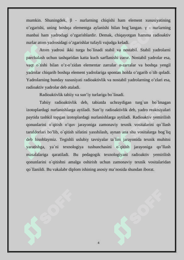 Radioaktivlik mavzusini innovatsion texnologiyalar asosida o’qitish va loyihalashtirish 4