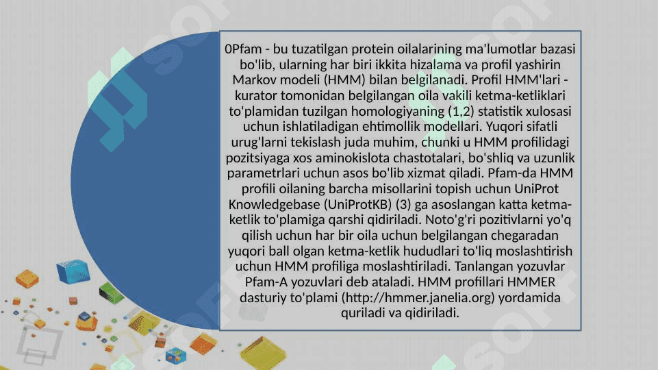 OQSIL MA'LUMOT BAZALARI . PFAM DA ISHLASH 3