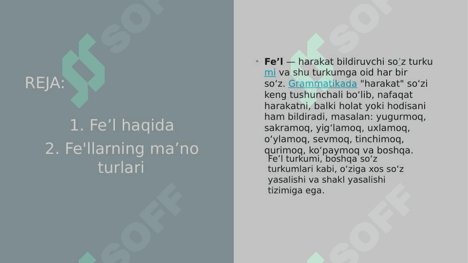 Fe’l so’z turkimi 2