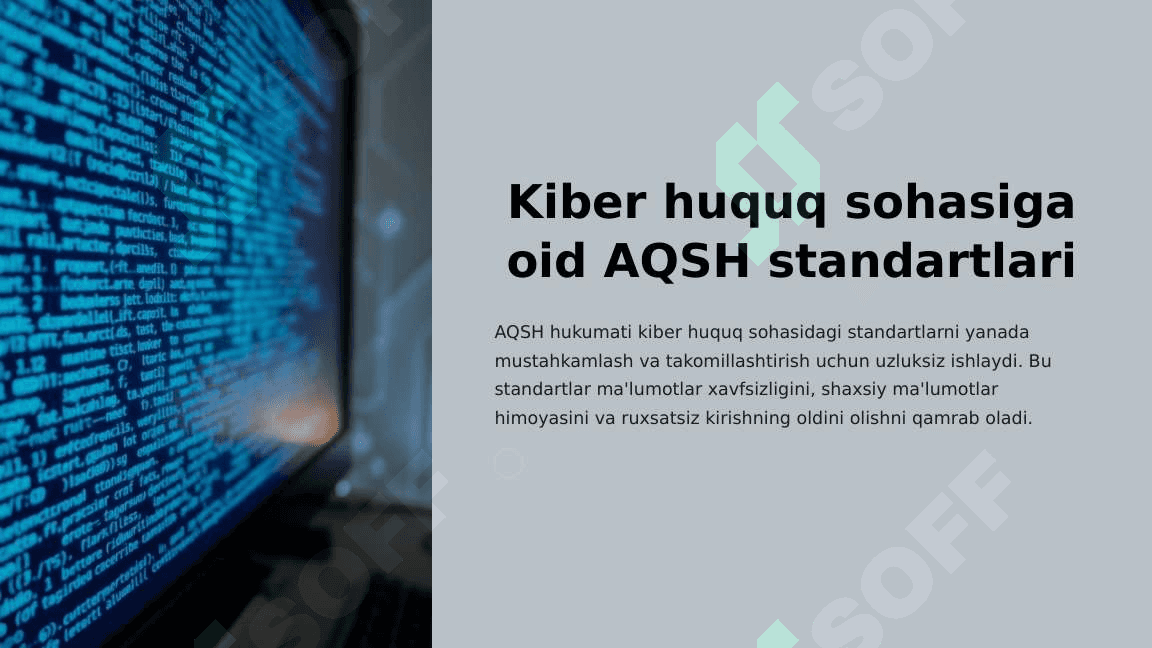Kiber huquq sohasiga oid AQSH standartlari 2