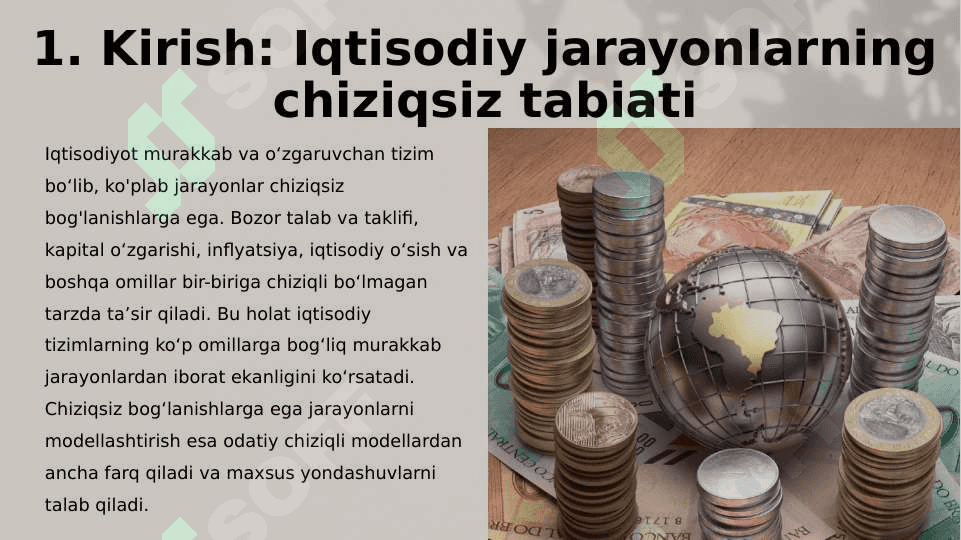 Iqtisodiyotda chiziqsiz bog'lanishga ega bo'lgan jarayonlarni ekonometrik modellashtirish masalalari 2