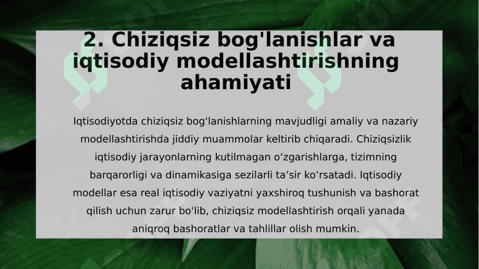 Iqtisodiyotda chiziqsiz bog'lanishga ega bo'lgan jarayonlarni ekonometrik modellashtirish masalalari 3
