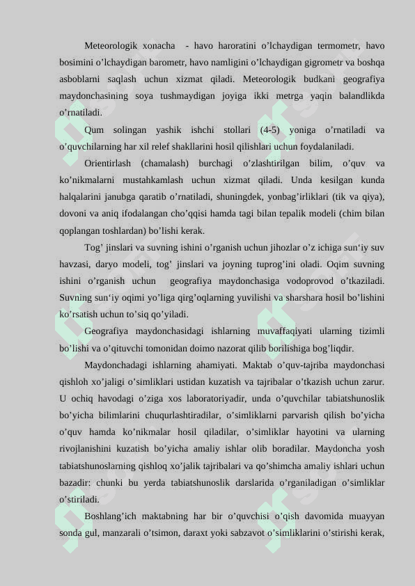 Geografiya maydonchasining tabiiy fanlarni o'rganishdagi ahamayati 6