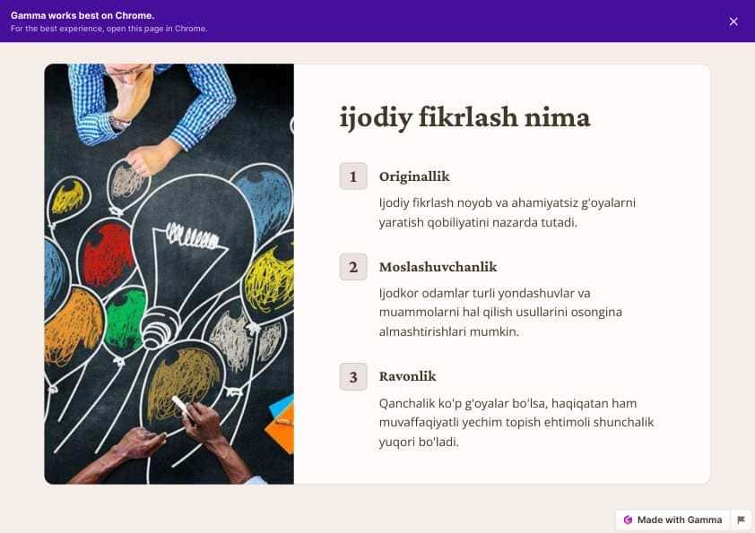 Ijodiy fikrlashni rivojlantirish