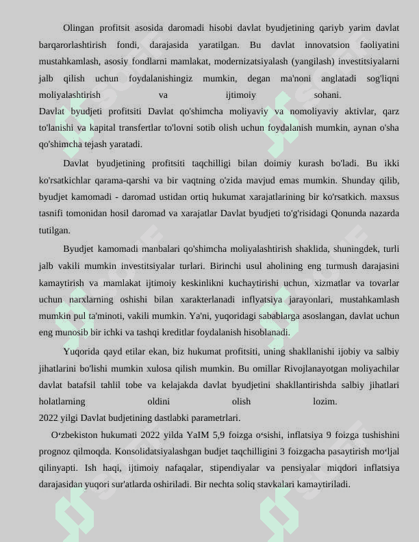 Davlat byudjeti profitsitining negativ oqibatlari 6