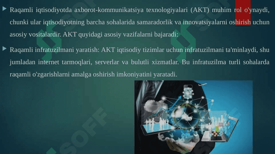 Raqamli iqtisodiyotda axborot-kommunikatsiya texnologiyalarining oʻrni va vazifalari 3