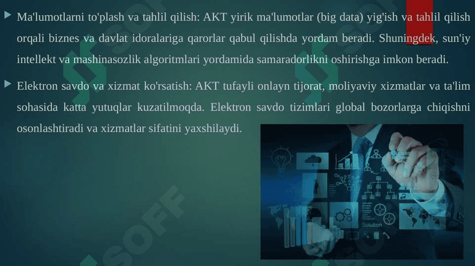 Raqamli iqtisodiyotda axborot-kommunikatsiya texnologiyalarining oʻrni va vazifalari 4