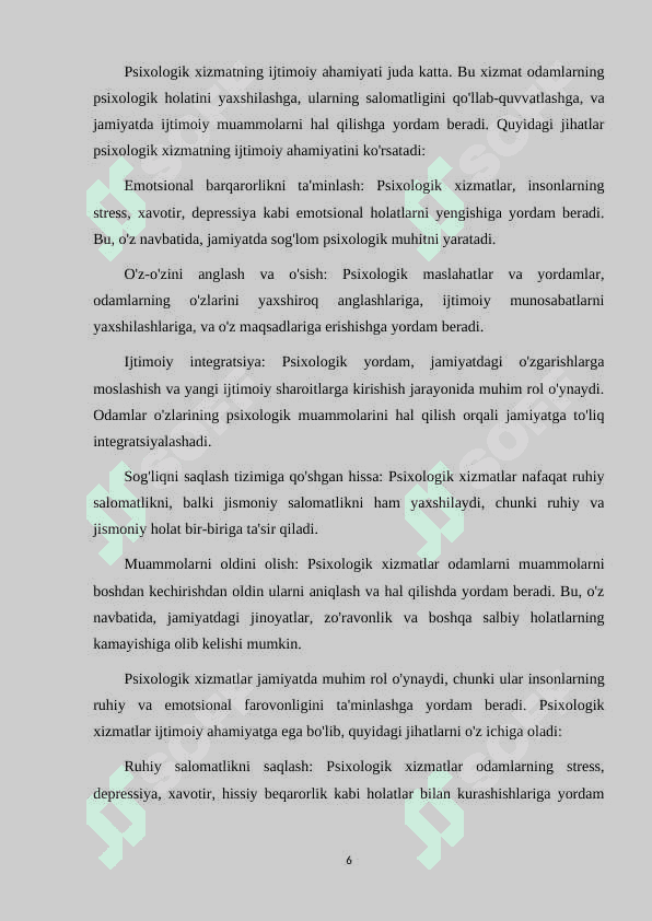 PSIXOLOGIK XIZMATNING MAQSAD VA VAZIFALARI 6