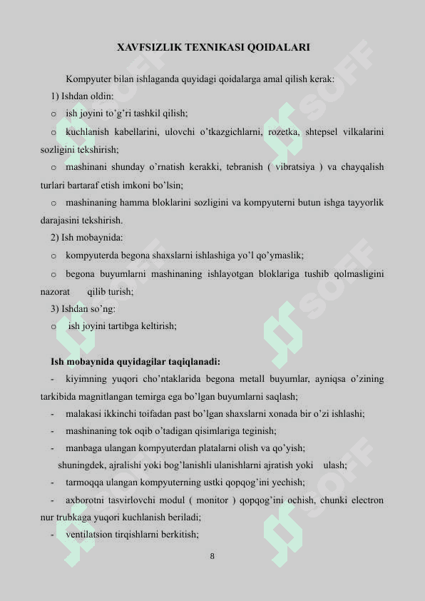 OPERATSION TIZIM TUSHUNCHASI,   KOMPYUTER TARMOQLARI ,KOMPYUTER DASTURLARI 5