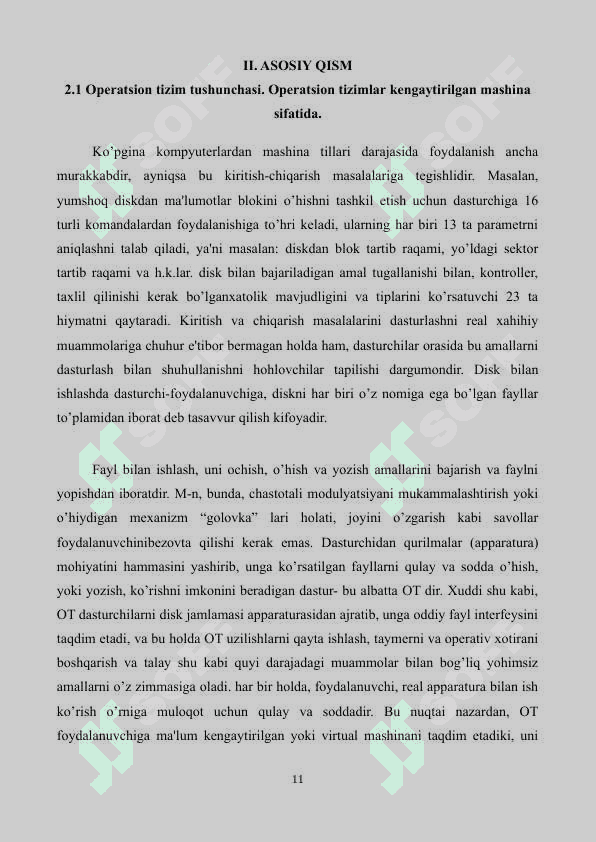 OPERATSION TIZIM TUSHUNCHASI,   KOMPYUTER TARMOQLARI ,KOMPYUTER DASTURLARI 8
