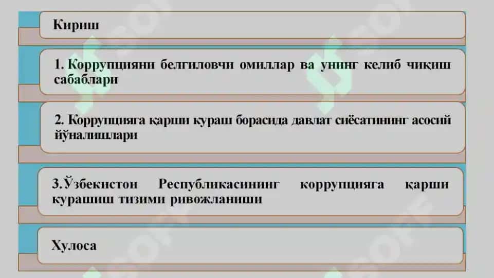 O'zbekistonda korrupsiyaga qarshi kurashning, ijtimoiy g'poyaviy asoslari 2