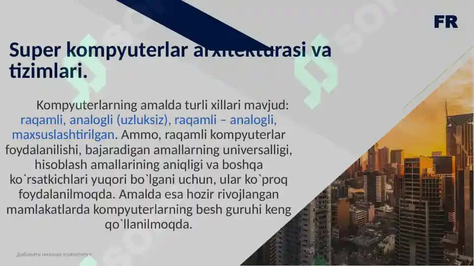 Super kompyuterlar va ularning xususiyatlari 7