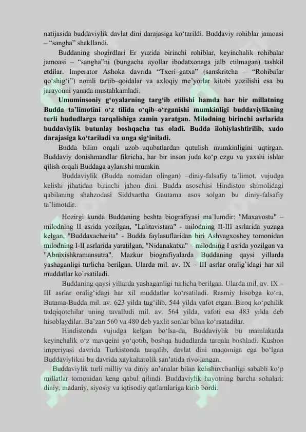 Buddaviylik dinining jamiyat taraqqiyotiga ta’siri 2