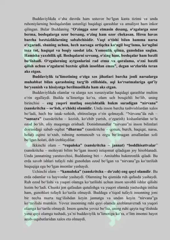Buddaviylik dinining jamiyat taraqqiyotiga ta’siri 5