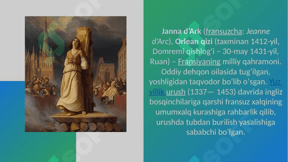 Janna dark Fransiya milliy qaxramoni 2