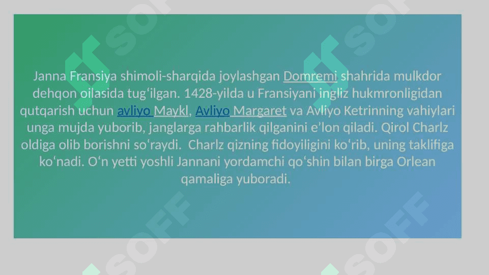 Janna dark Fransiya milliy qaxramoni 4