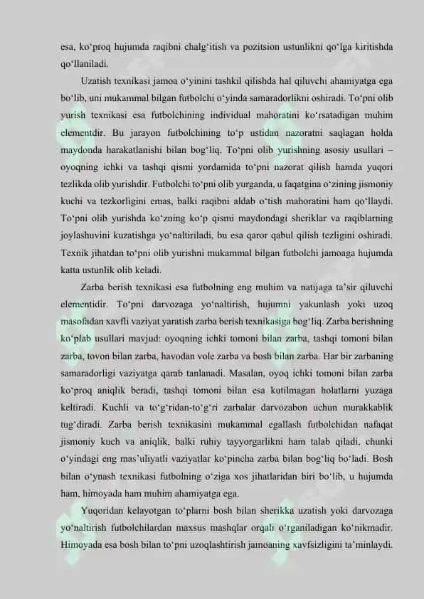 Futbol oʻyini texnikasi 3