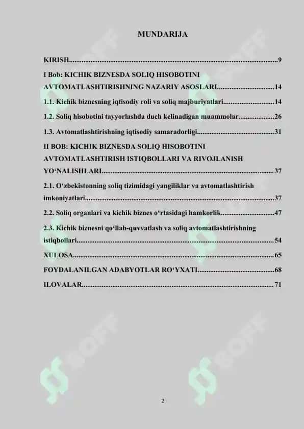 O‘zbekistonda kichik biznes uchun soliq hisobotini avtomatlashtirishning ahamiyati va istiqbollari 2