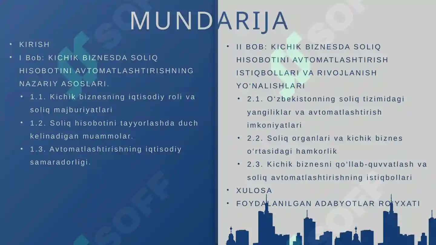 O‘zbekistonda kichik biznes uchun soliq hisobotini avtomatlashtirishning ahamiyati va istiqbollari 2